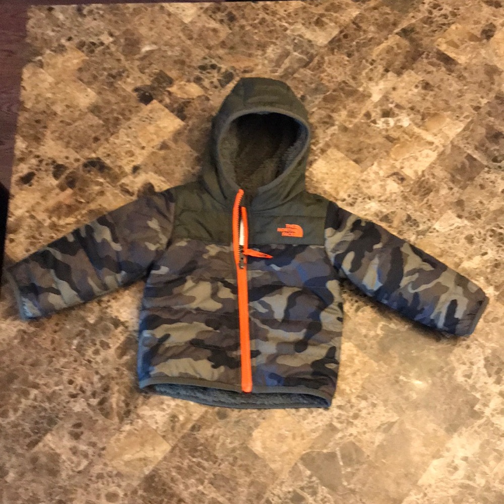 Camo North face winter coat